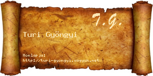 Turi Gyöngyi névjegykártya